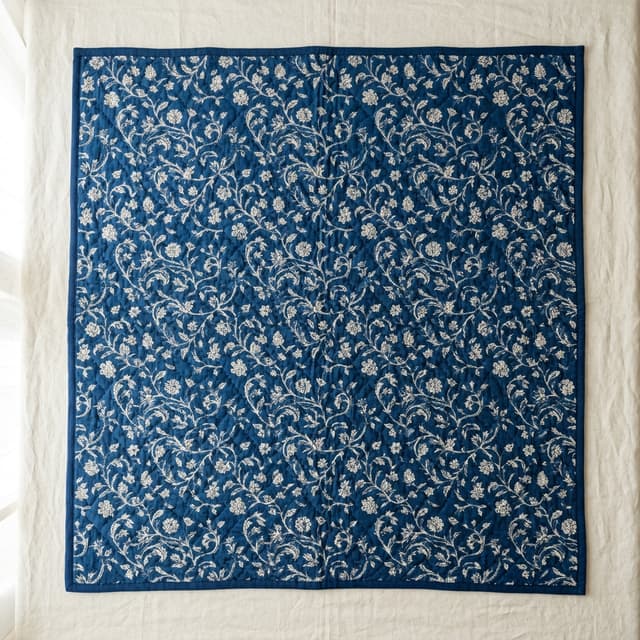 The Jaipur Indigo Floral Quilt
